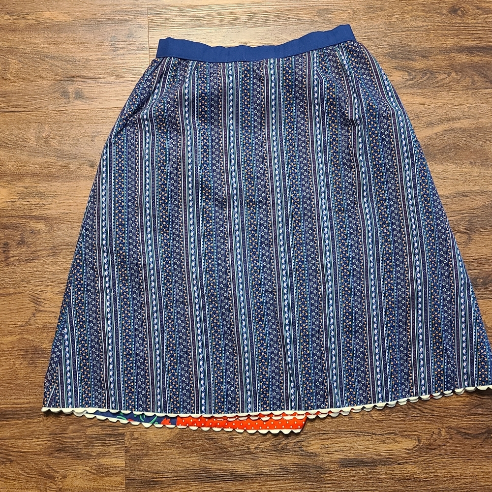 Vintage 70s Patchwork Reversible Floral Wrap Skirt S - Picture 6 of 9
